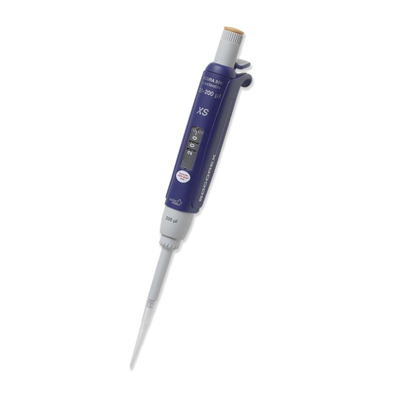 Socorex Acura® manual 826 XS araştırma tipi manuel mikropipet