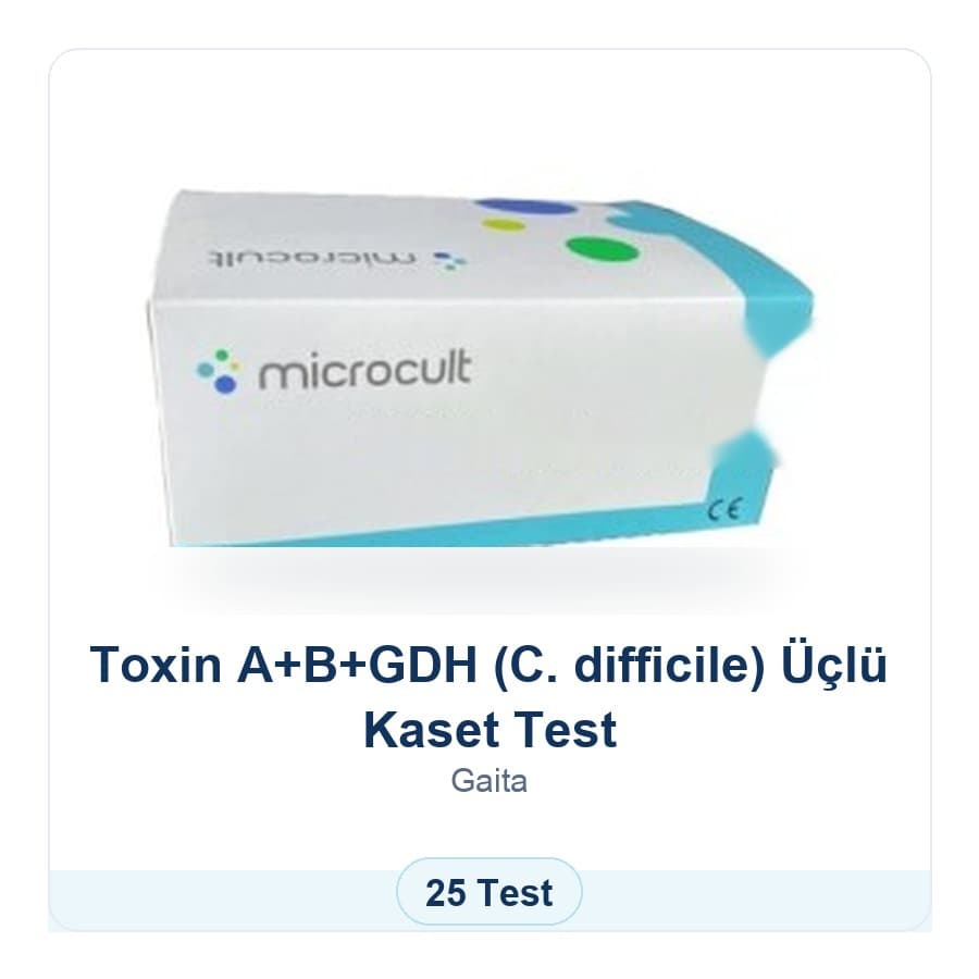 Toksin A+B+GDH (C. difficile) Üçlü Kaset Test Microcult ürün görseli
